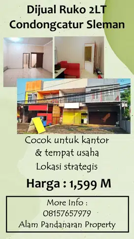 Dijual Cepat BU Ruko Siap Pakai di Condong Catur Sleman
