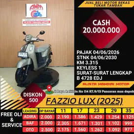 YAMAHA FAZZIO LUX TH 2025 KMLOW BODY MULUS LIKE NEW