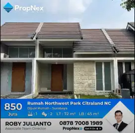 Jual rumah Northwest Park Citraland Blok NC, Dkt clubhouse