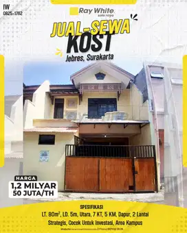 Kost Aktif Dekat Kampus 7 Kamar di Area Kampus Jebres, Solo