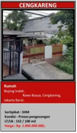 Dijual Rumah Tua Hitung Tanah Bojong Indah