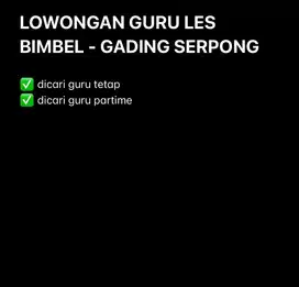 LOWONGAN KERJA Guru les bimbingan belajar TETAP, PARTTIME dan PRIVA