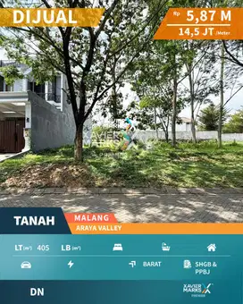 Tanah Kavling Super Strategis di Araya Valley Blimbing Malang