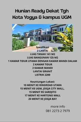 Hunian Minimalis Dalam Cluster Dkt Kota Jogya & Kampus UGM