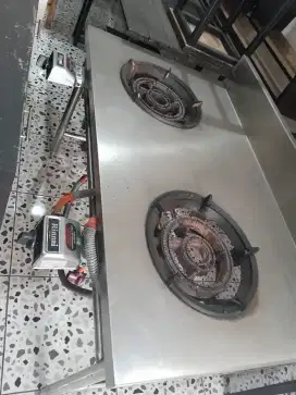 Meja kompor stenlis 2 tungku