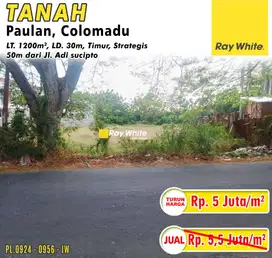 Dijual Tanah Luas 1200m² di Colomadu, 50m dari Jl. Adi Sucipto