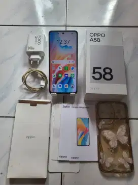 Oppo A58 ram6/128gb resmi fulset mulus normal semua no minus