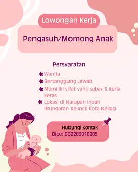 Dicari Baby Sitter Pulang Pergi Jam 6 Pagi s/d 18.30 Harapan Indah