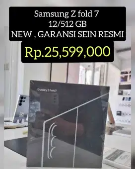 Samsung galaxy Z FOLD 7
READY STOK ‼️
NEW, GARANSI RESMI SEIN
512 GB