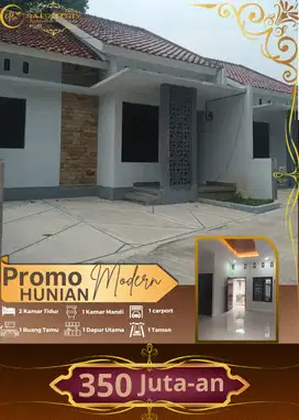 Rumah siap huni 2 kamar akses mobil desain modern hanya 350 jutaan