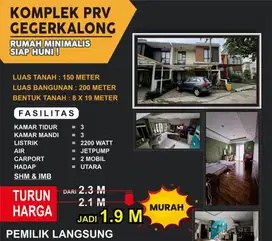 LIMITED Rumah Minimalis Siap Huni Harga Anjlok Dari 2,3 Jadi 1,9 M