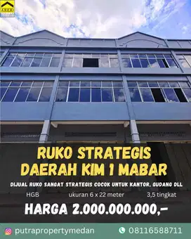 DIJUAL/DISEWAKAN RUKO PALING STRATEGIS DIKAWASAN KIM I - MABAR MEDAN