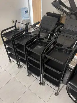 Troli rak salon bekas second murah barbershop pangkas rambut dorong