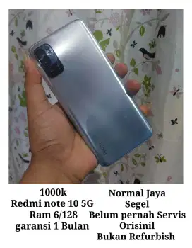 Redmi note 10 5G 6/128 orisinil segel dijamin ORI bukan refurbish