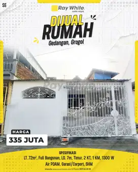 Rumah Murah di Gedangan, Area Premium Solo Baru