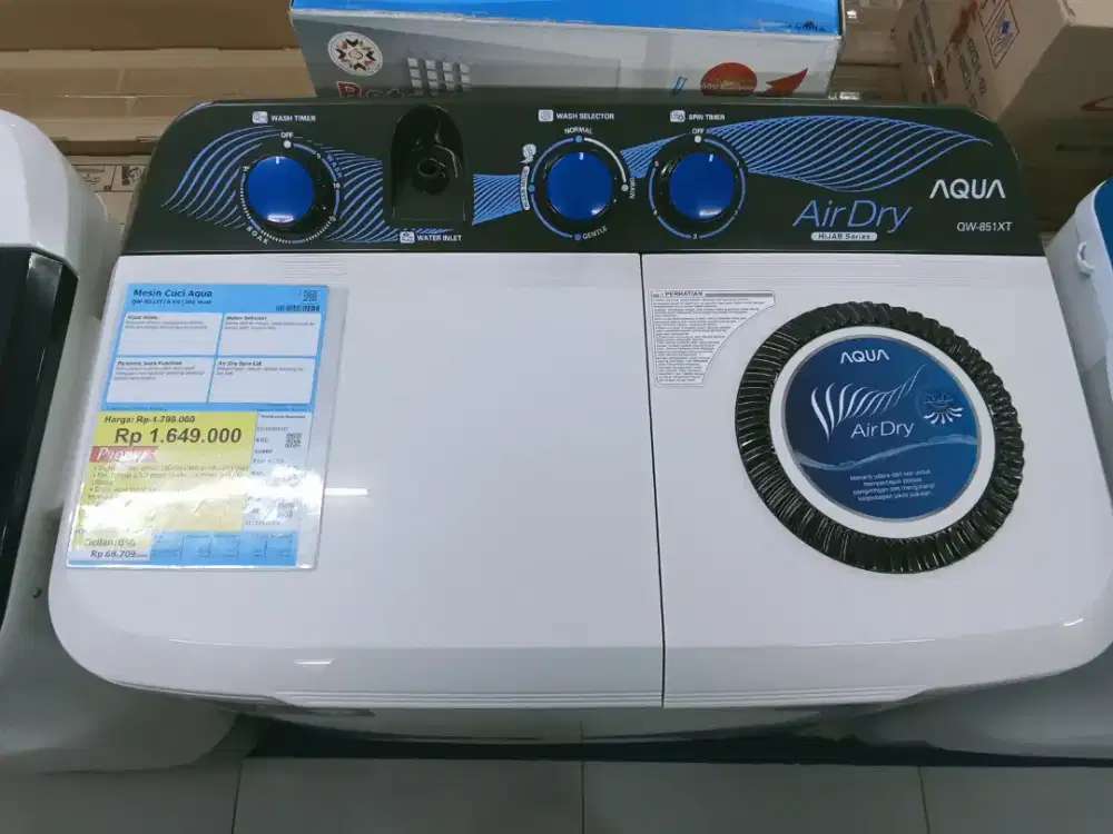 Promo Cicilan Mesin Cuci Aqua 8kg 2 tabung