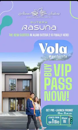 Paling dicari Rumah VOLA by ALAM SUTERA GROUP Pasti LARIS Cluster VOLA