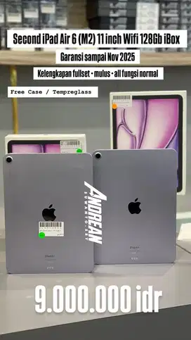 Second Ipad Air 6 M2 11inch wifi 128gb
