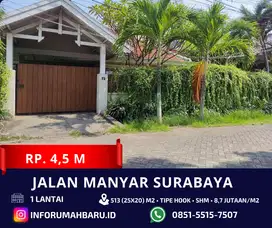 MANYAR BAWAH PASAR‼️8,7 Jutaan/m2 Tanah dan Bangunan Rumah Hook