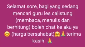 JASA GURU LES CALISTUNG dan MAPEL KELAS 1 dan 2