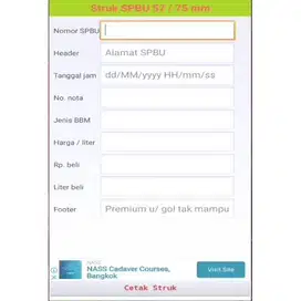 Aplikasi Android Nota BBM Bensin