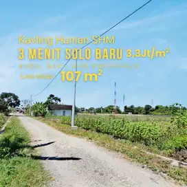 Kavling SHM Dekat Solo Baru – Luas 107 m² Mulai 3,3 Jt/m²