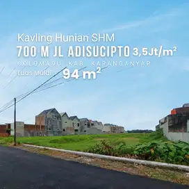 Kavling Hunian SHM Colomadu – 700 m dari Jl. Adisucipto, 3,5 Jt/m²