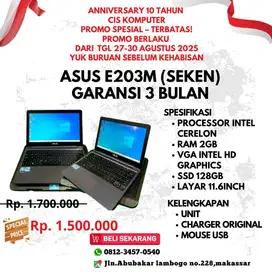 PROMO LAPTOP ASUS E203M BERGARANSI
