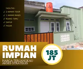 RUMAH MINIMALIS IDAMAN 2 KAMAR ASKES STRATEGIS HANYA 185 JUTA