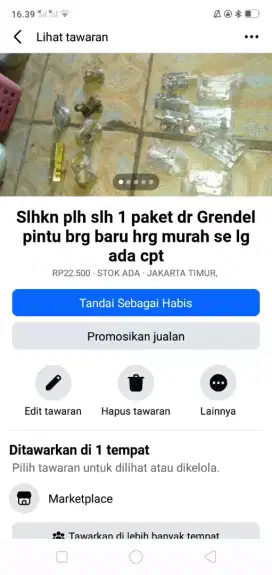 Slhkn plh slh 1 paket dr Grendel pintu dll brg baru hrg murah cpt dpt