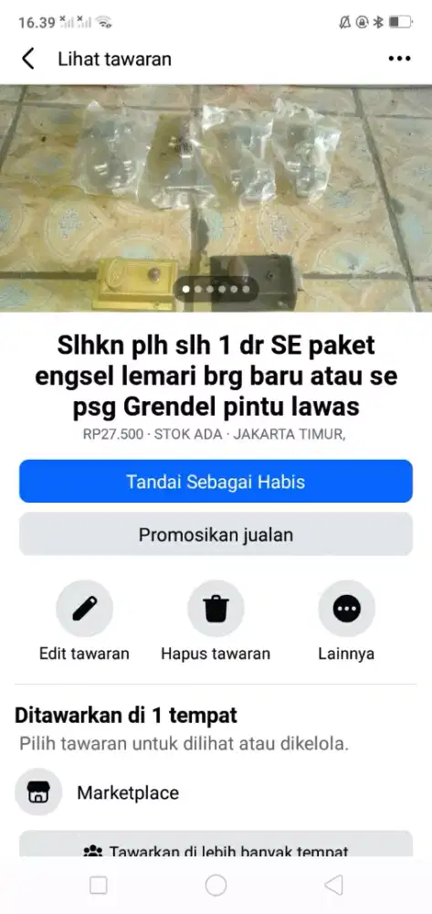 Slhkn plh slh 1 paket dr engsel lemari /Grendel pintu lawas brg baru