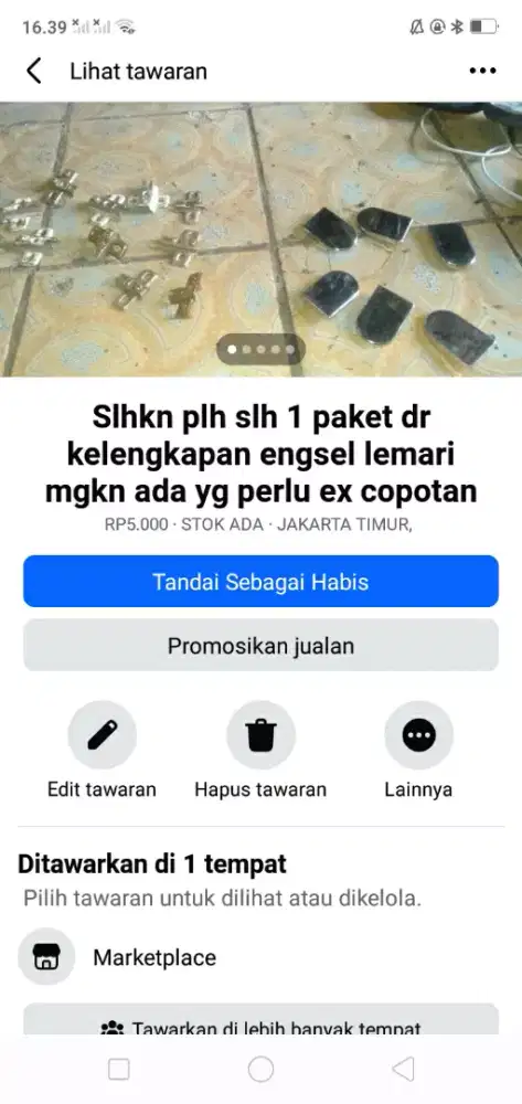 Slhkn lh slh 1 dr klgkpn engsel lemari mgkn ada yg perlu murah sj cpt