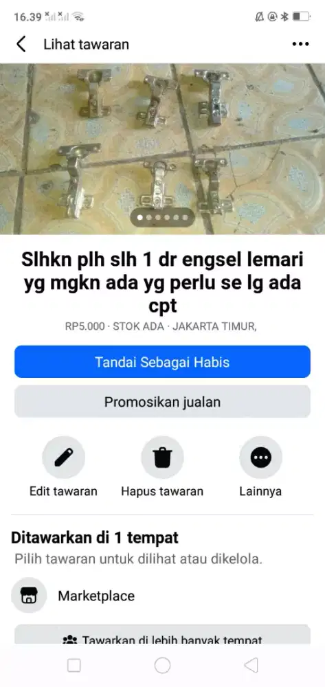 Slhkn plh slh 1 dr engsel lemari yg mgkn ada yg perlu murah sj deh