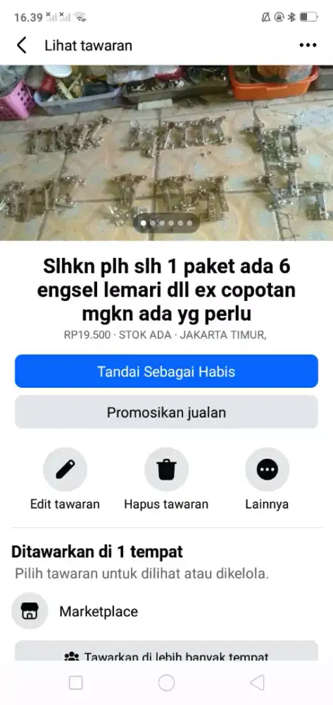 Slhkn plh slh 1 paket ada 6 engsel lemari mgkn ada yg perlu murah sj