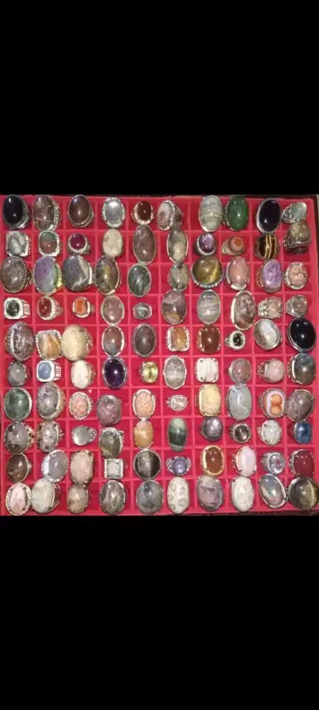 Jual borongan koleksi cincin batu asli