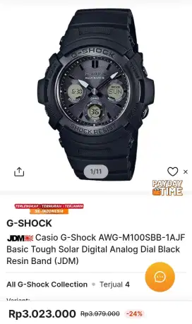 G-Shock Awg M100 black original Tough solar