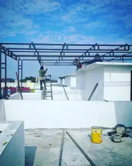Kanopi minimalis atap seng sepandek