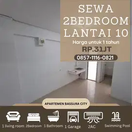 2 kamar sewa unfurnished jarang ada lantai 10 apartemen bassura city