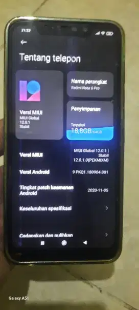 Readmi note 6 pro ram 4/64gb.