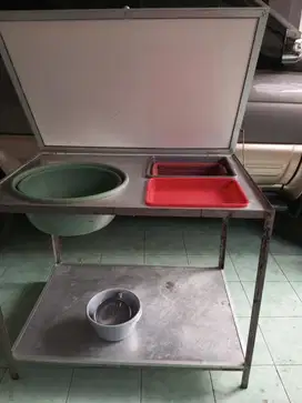 Meja dusting / pengaduk tepung fried chicken