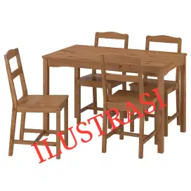 Meja makan ikea dengan 4 kursi