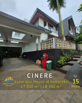 RUMAH MEWAH DALAM KOMPLEK ELITE HALAMAN BELAKANG LUAS  DI CINERE