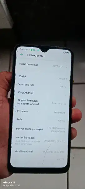 Opo.  A12.   3/32.  Mnus retak sma tombo power keras ga bisa fp aktf