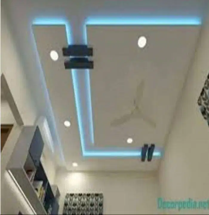 Pasang Sekat Partisi 2 Muka Gypsum + Kusen Pintu Alumnium + Kaca 5 Mmm