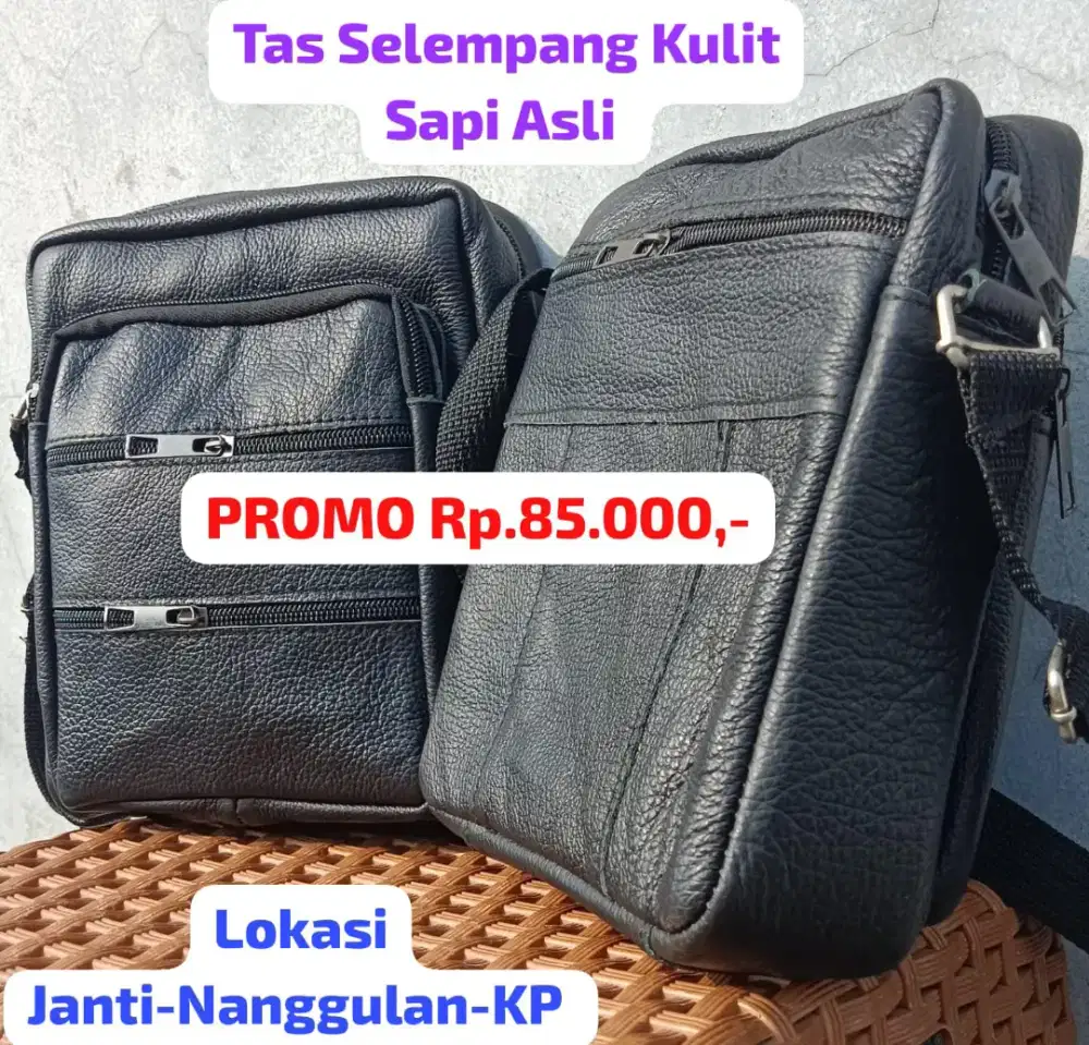 Tas Selempang Kulit Sapi Asli ( PROMO )