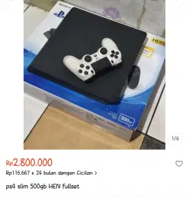 Ps4 slim 500gb fullset