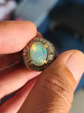 Cincin batu kalimaya Opal Ethiopia 2.17 carat ring alpaka memo SKY LAB