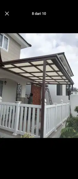 Kanopi alderon double leyer kombinasi talang air+profil