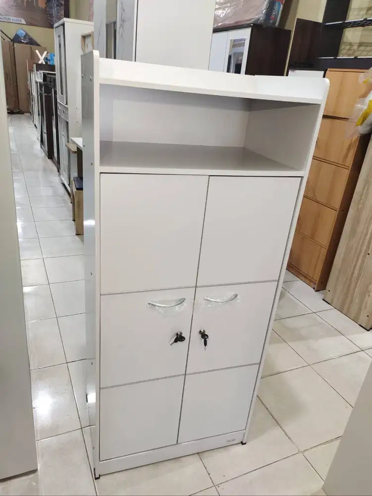 lemari baju anak 2 pintu full rak ukuran tinggi 135 lebar 60