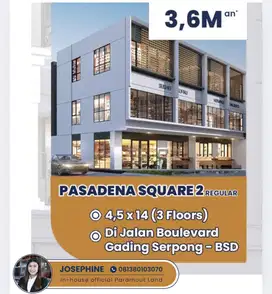 Ruko 3 Lantai Pasadena Square Gading Serpong Area Komersil Ramai